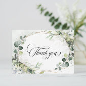 Carte De Remerciements Eucalyptus Sage Verdure Mariage géométrique modern (Debout devant)