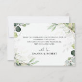 Carte De Remerciements Eucalyptus Sage Verdure Mariage géométrique modern (Dos)