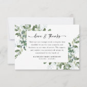 Carte De Remerciements Eucalyptus Script Photo Funérailles (Devant)