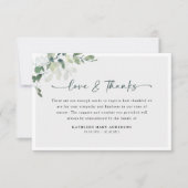 Carte De Remerciements Eucalyptus Simple Script Funérailles (Devant)