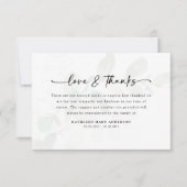 Carte De Remerciements Eucalyptus Simple Script Funérailles (Devant)