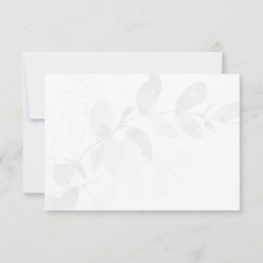 Carte De Remerciements Eucalyptus Simple Script Funérailles (Dos)