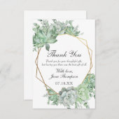 Carte De Remerciements Eucalyptus Succulent Fête des mariées frontalière  (Devant / Derrière)