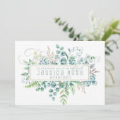 Carte de remerciements Eucalyptus - Texte des deux (Debout devant)