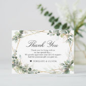 Carte De Remerciements Eucalyptus Verdure Botanique Mariage géométrique (Debout devant)