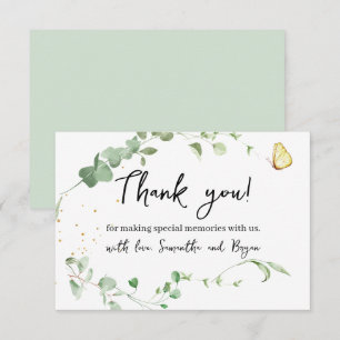 Carte De Remerciements Eucalyptus Verdure or étincelle