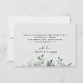 Carte De Remerciements Eucalyptus Verdure Rustique Mariage géométrique Me (Dos)