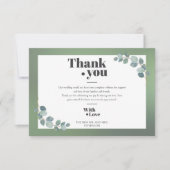 Carte De Remerciements Eucalyptus vert Aquarelle (Devant)