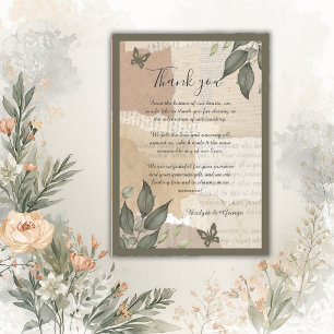 Carte De Remerciements eucalyptus vintage boho mariage