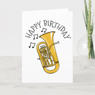 Carte De Remerciements Euphonium Birthday Card Musicien de laiton