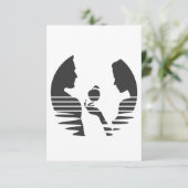 Carte De Remerciements Eve Met Une Pomme À Adam, Noir Version 1/3 (Debout devant)