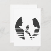 Carte De Remerciements Eve Met Une Pomme À Adam, Noir Version 1/3 (Devant / Derrière)