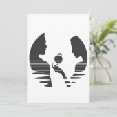 Carte De Remerciements Eve Met Une Pomme À Adam, Noir Version 1/3 (Debout devant)