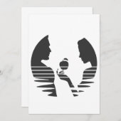 Carte De Remerciements Eve Met Une Pomme À Adam, Noir Version 1/3 (Devant / Derrière)