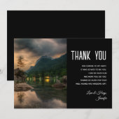 Carte De Remerciements Evening Mountain Lake Photographie (Devant / Derrière)
