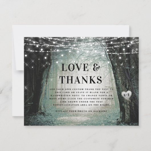 Carte De Remerciements Evermore | Enchanted Fairy Forest Love and Thanks (Devant)