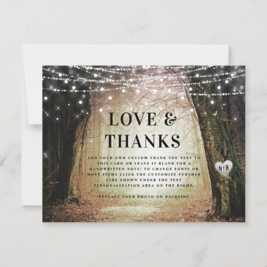 Carte De Remerciements Evermore | Enchanted Fairy Forest Love and Thanks (Devant)
