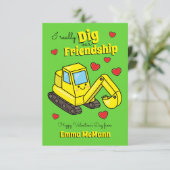 Carte De Remerciements Excavateur Construction Digger Classe Valentine (Debout devant)