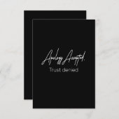 Carte De Remerciements excuses acceptées confiance refusée (Devant / Derrière)