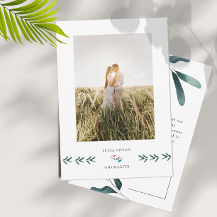 Carte De Remerciements Exemple de Mariage photo Eucalyptus de verdure