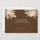 Carte De Remerciements Exotique moderne Boho Mariage tropical (Dos)