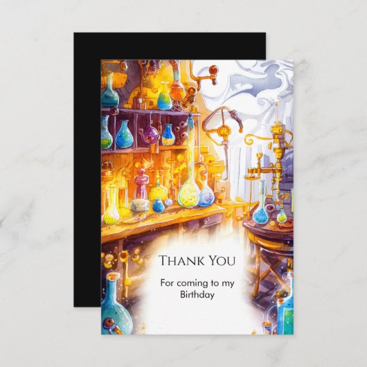 Carte De Remerciements Expérience Magique Simple pour l'Anniversaire d'un (Devant / Derrière)