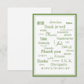 Carte De Remerciements Expression "Merci" Langue internationale (Devant / Derrière)