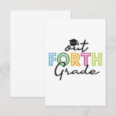 Carte De Remerciements Extérieur 4e année Graduation Vacances d'été senio (Devant / Derrière)