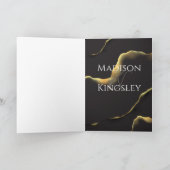 Carte De Remerciements Extraordinaire Abstrait en or noir (Intérieur)