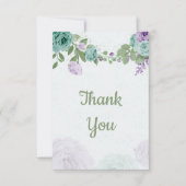 Carte De Remerciements extraordinaire fleurs bleu violet verdure botaniqu (Devant)