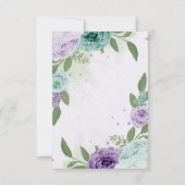 Carte De Remerciements extraordinaire fleurs bleu violet verdure botaniqu (Dos)