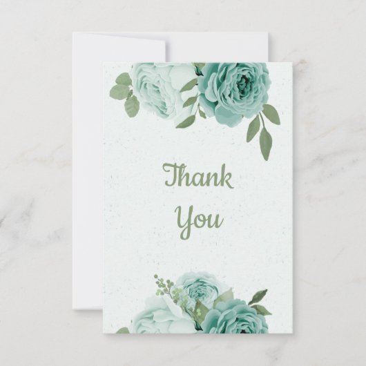 Carte De Remerciements extraordinaire fleurs bleues vert feuille botaniqu (Devant)