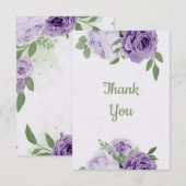 Carte De Remerciements extraordinaire fleurs violettes verdure botanique (Devant / Derrière)