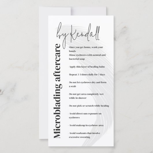 Carte De Remerciements Eyebrow Aftercare Simple Blanc Gras (Devant)