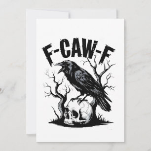 Carte De Remerciements F-Caw-F Corneille noire Oiseau noir Drôle