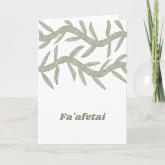 Carte De Remerciements Fa'afetai (Devant)
