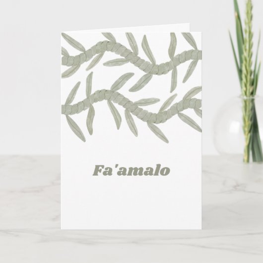 Carte De Remerciements Fa'amalo (Devant)