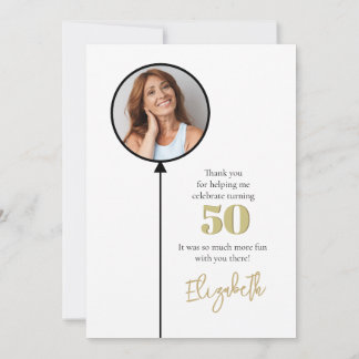 Carte De Remerciements Fabuleux 50 Gold Anniversaire