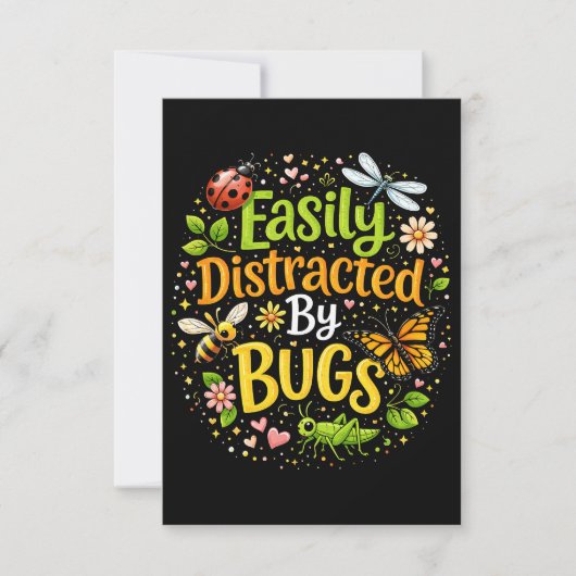 Carte De Remerciements Facilement distrait par les insectes (Devant)
