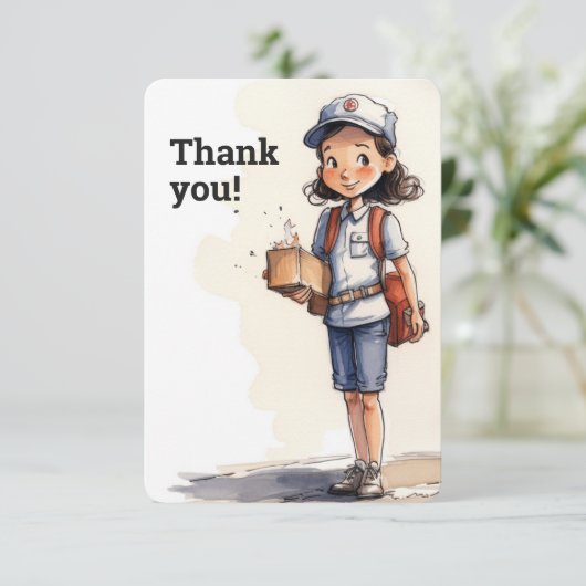 Carte De Remerciements Factrice  (Debout devant)