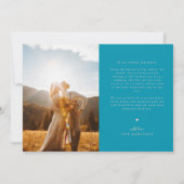 Carte De Remerciements Faire des souvenirs avec amour Mariage Aqua Multi (Dos)