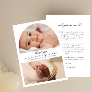 Carte De Remerciements Faire part de naissance et remerciement photo Mini