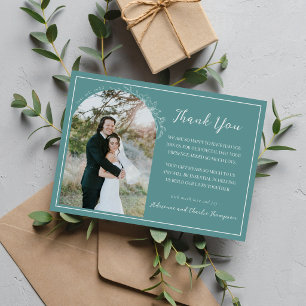 Carte De Remerciements Faire Simple Floral 1 Canard Œuf Mariage Sarcelle