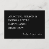 Carte De Remerciements Faire Une Petite Danse Heureuse Petite Entreprise (Devant)