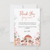 Carte De Remerciements Fairy Birthday, Enchanted Whimsical Garden Forest (Devant)