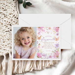 Carte De Remerciements Fairy First Girl 1st Birthday Party