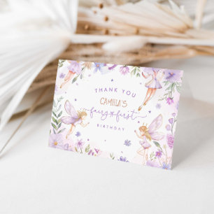 Carte De Remerciements Fairy First Girl Birthday Party