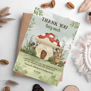 Carte De Remerciements Fairy First Woodland Champagne 1er anniversaire