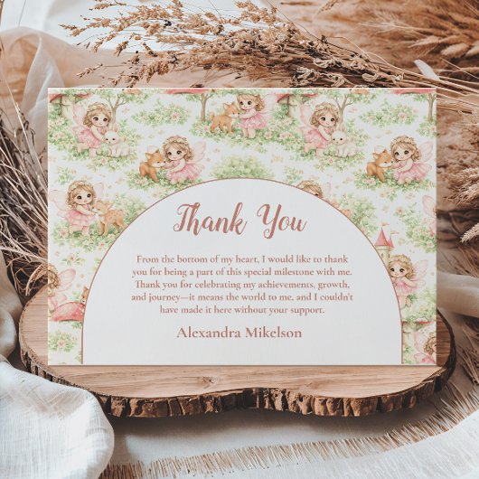 Carte De Remerciements Fairy Garden First Birthday