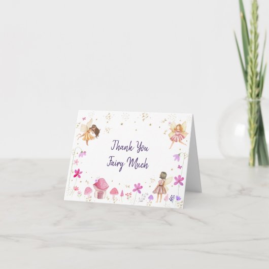 Carte De Remerciements Fairy Garden Floral Anniversaire (Devant)
